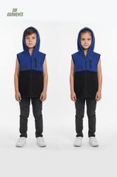 ROAD WEAR KIDS SLEEVE LESS ZIPPER WITH HOOD - Smgarment's